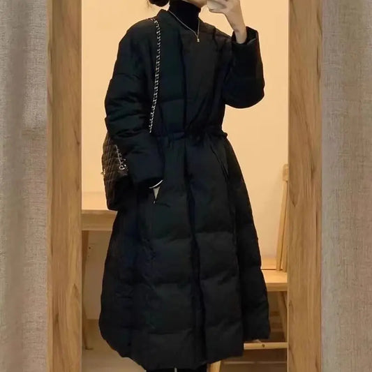 Manteau Long Noir Style Coréen – Doublé Coton & Chaud