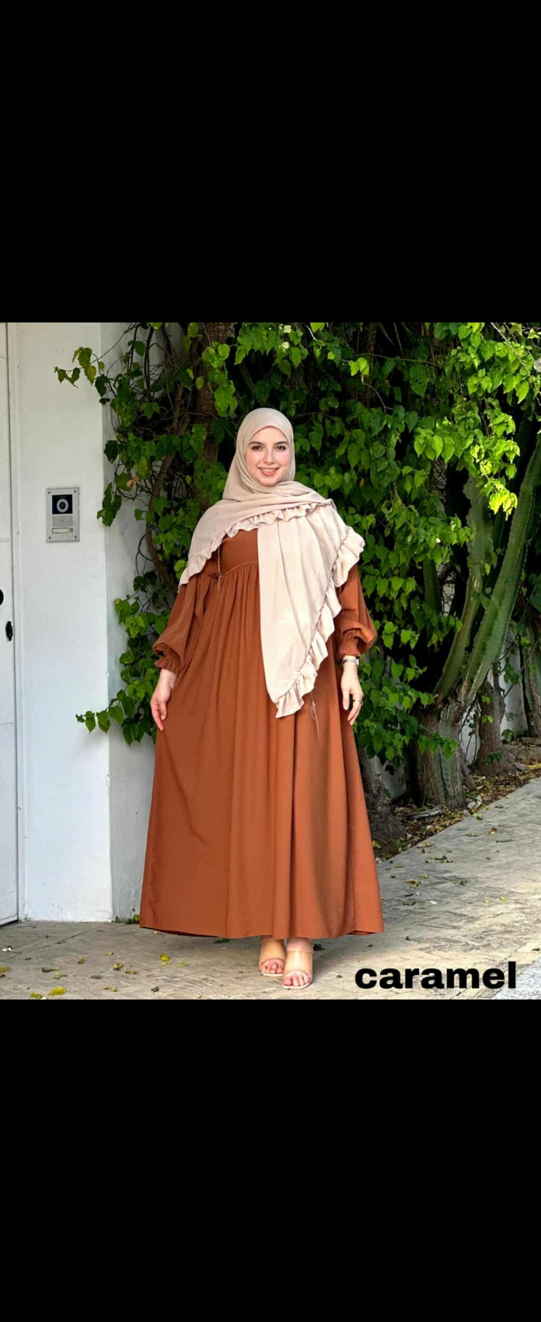 Robe Longue Caramel Élégante – Style Modeste et Confort Absolu
