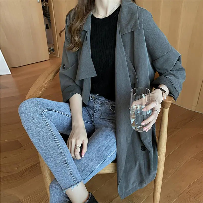 Manteau mi-long ample et élégant pour femme – Style moderne et modeste